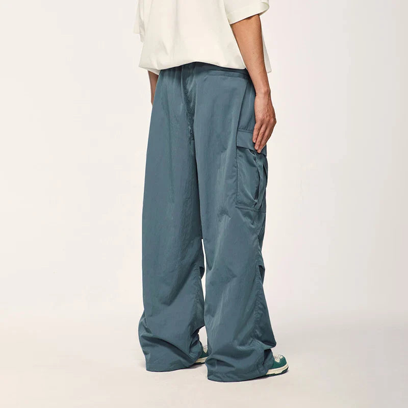 saferido Baggy Cargo Pants Men Green Parachute Wide Leg Trousers Male Black Oversize Loose Casual Streetwear Hip Hop Waterproof