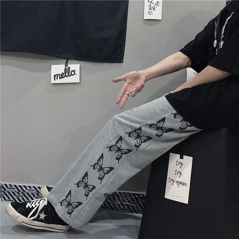 Harajuku Y2k Oversize Wide Pants Japanese Men Streetwear Korean Sweatpants Print Casual Sport Straight Trousers