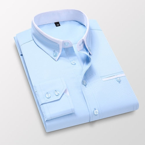 8XL 7XL Hot! Men's Summer Casual Cotton Long-Sleeved Shirts/Male Slim Fit Spring Lapel Business Dress Shirt Tops Brand Clothing
