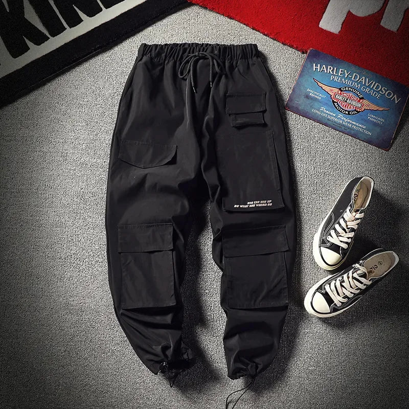 saferido Purple Men Cargo Pants Spring Loose Hip Hop Joggers Trousers Pockets Overalls Fashion Student Sweatpants Korean Male Streetwear