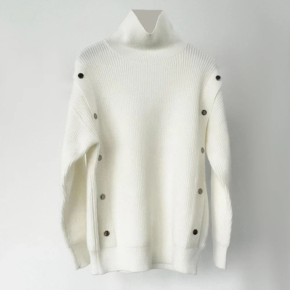 saferido Mens Autumn Winter Y2k High Collar Korean Style Solid Color Knitted Sweater Fashion Elegant Casual Simple Knitted Sweater Unisex