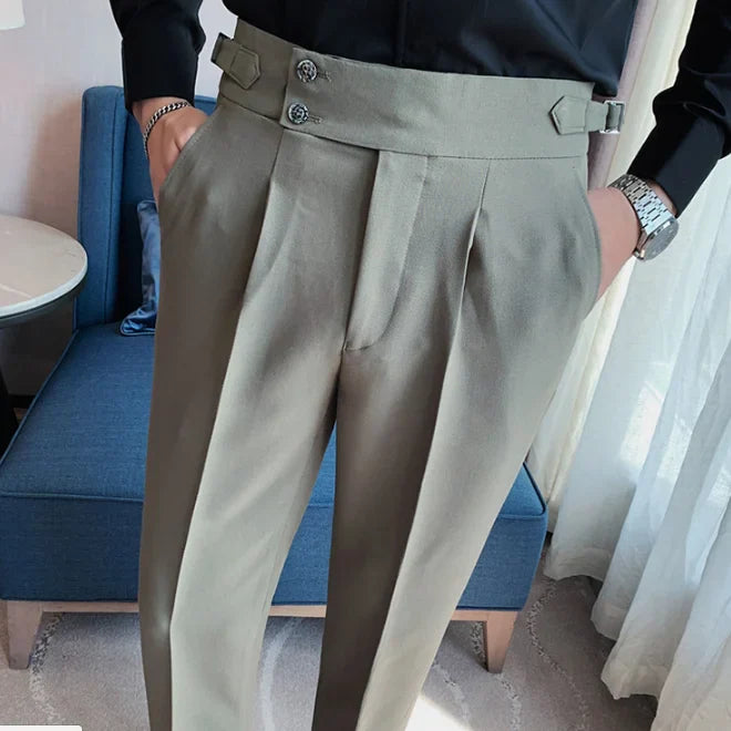 saferido British Style Autumn New Solid Business Casual Suit Pants Men Formal Pants High Quality Slim Fit Office Trousers Pantalon 29-36