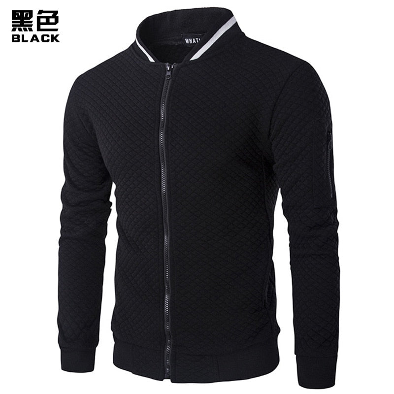 High Quality Plush Zip stand collar casua Jacket Men's Street Windbreaker Coat Men Hot Casual Outer Wear Thick