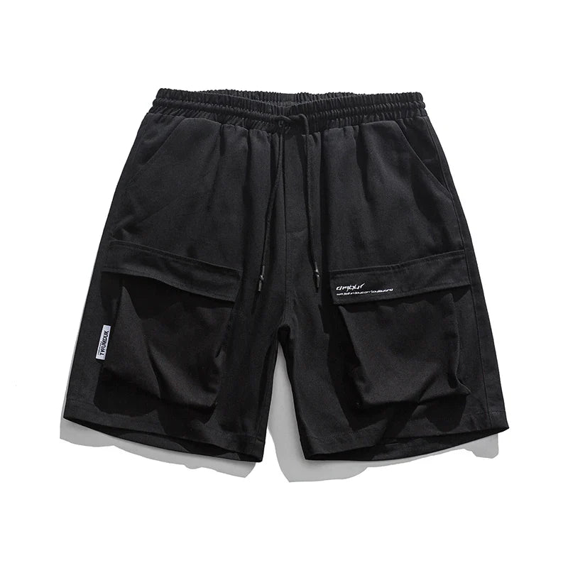 saferido Sporty Casual Shorts Summer Oversize Big Pockets Street Classic Straight Wide Leg Pants Trend Elastic Waist Short Pants for Men