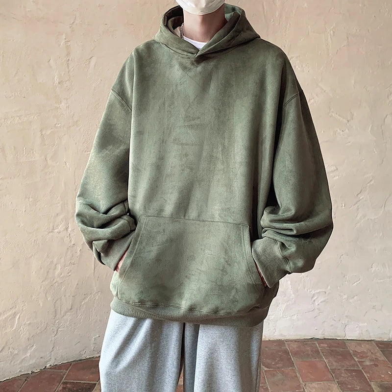 saferido Autumn New Solid Hoodie Men Harajuku Fashion Casual Oversized Hoodies Couples Loose Hooded Streetwear Sweatshirt 5XL