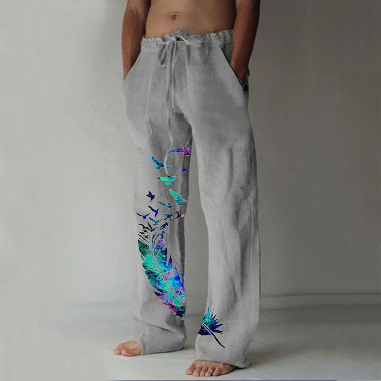 New Men's Sports Pants Casual Baggy Sweatpants Trousers Beach Holiday Yoga Jogging Pant Plus Size Fitness Pants Man Streetwear