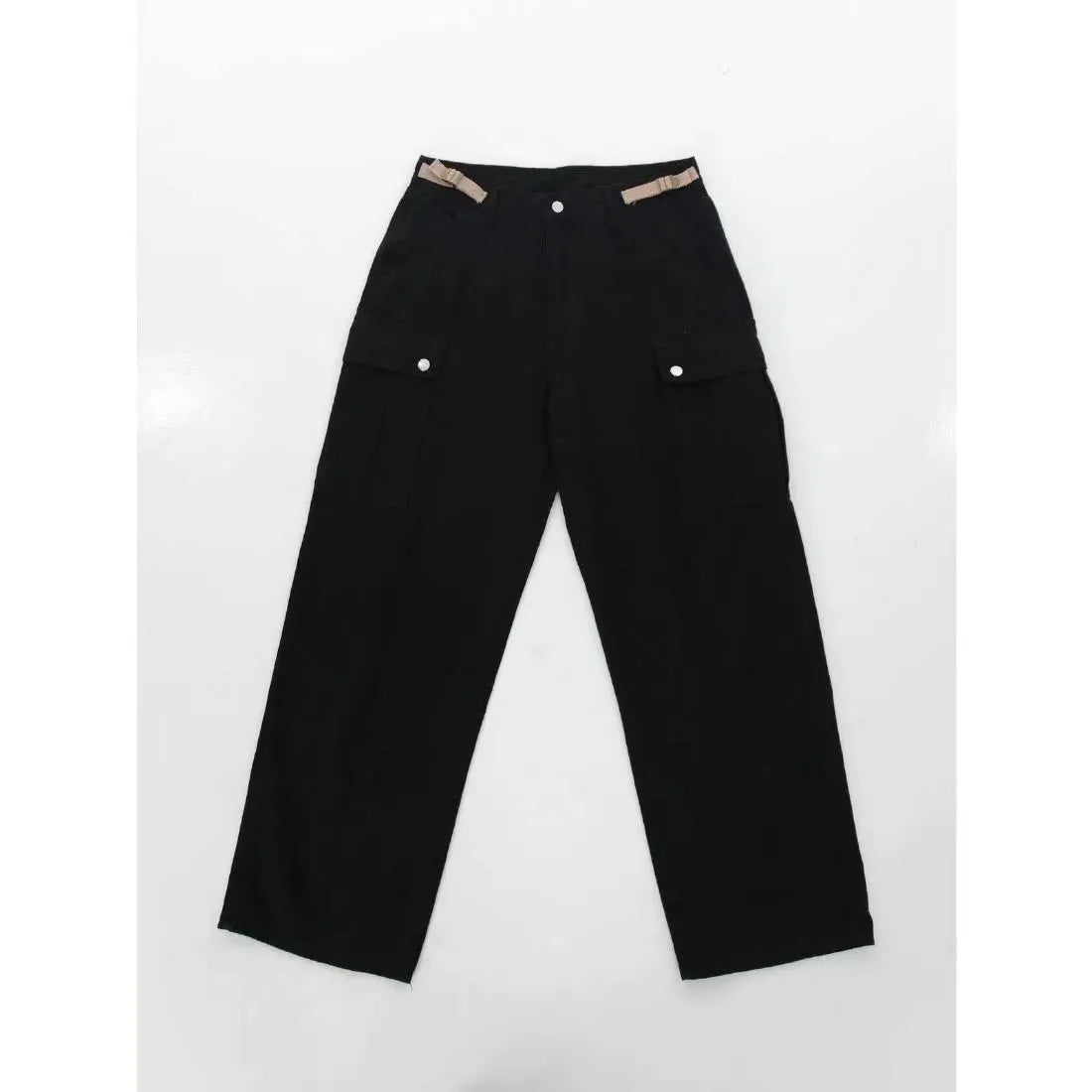 saferido Japanese cityboy heavy cotton overalls wide leg pants European and American street high waist slim hiphop big mouth bag fashion