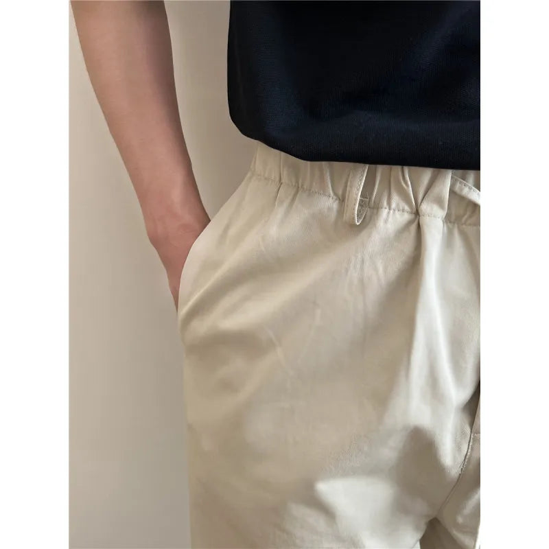 saferido Summer Casual Pants Men Retro Straight Pants Men Japanese Streetwear Loose Wide Leg Pants Mens Vintage Trousers M-2XL 
