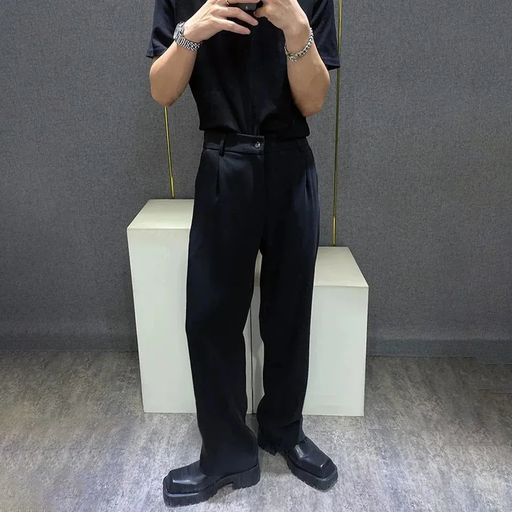saferido Mens Trousers Simple Business Light Casual Pants Autumn British Style All-Match Comfortable Straight Pants Men'S Clothing 2024