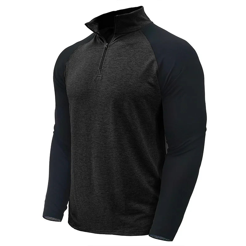 saferido Men Sweatshirts Spring Men's Hoodies Pullover Half Zipper Male Sports Hoody Outdoor Autumn Solid Color Turtleneck Sweaters