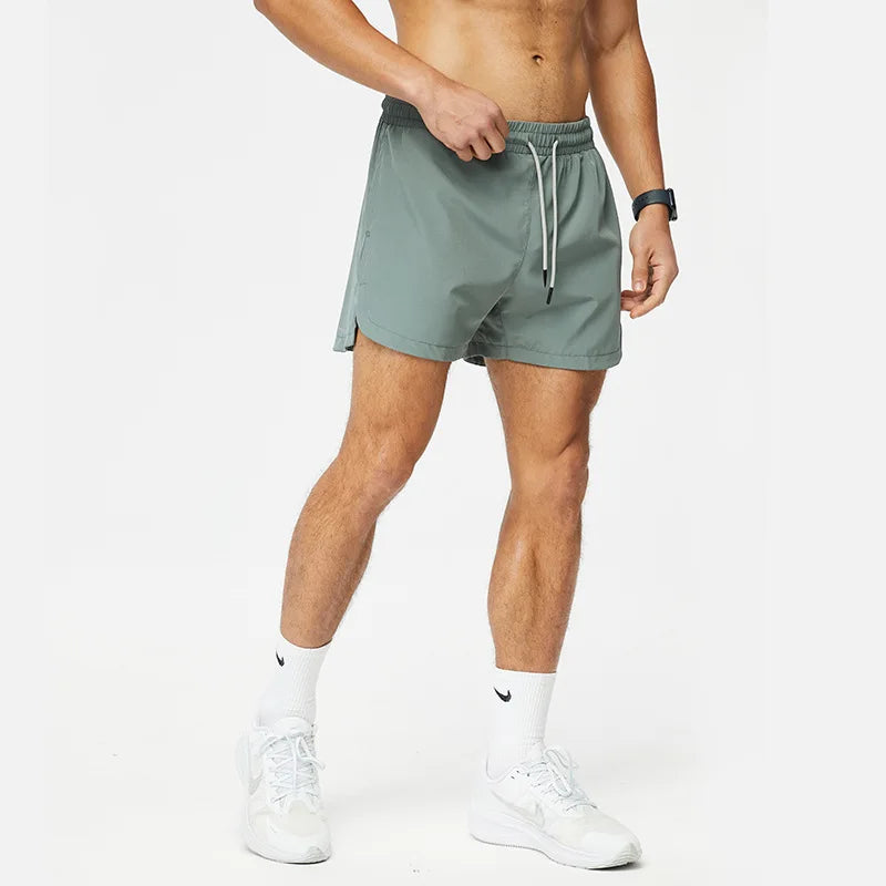 saferido American Style Ice Silk Men Sports Shorts Track and Field Basketball Shorts Solid Color Loose Quick Drying Woven Training Pants