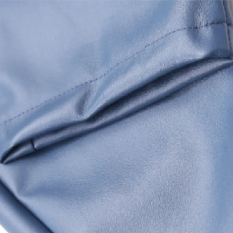 saferido Thin Leather Pants Men's Moto Pants Spring Summer Fashion Color Elastic Slim Fit PU Trousers Windproof Waterproof Man Bottoms