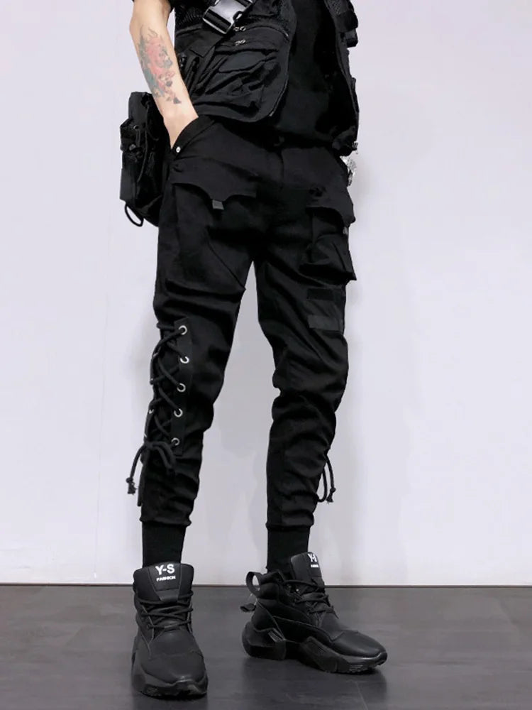 saferido Men's Male fashion black European American fashion brand harem pants personality street catwalk casual pants