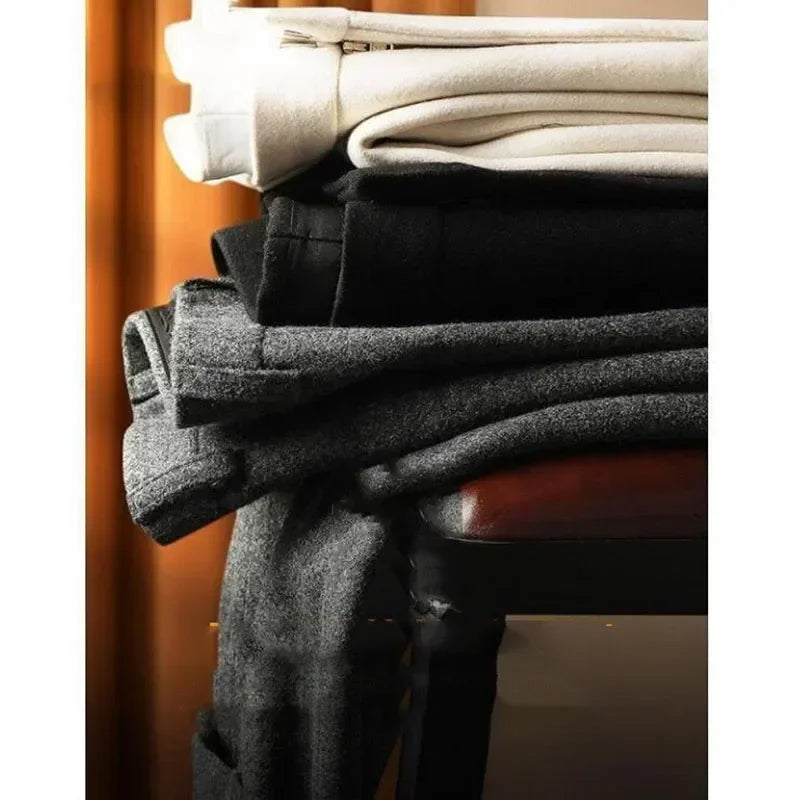 High Quality Autumn Winter New Men's Suit Pants Fashion Business Casual Woolen Suit Pants Male Straight Formal Trousers