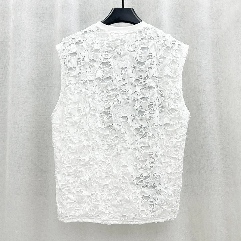 Fashion Casual Patchwork Hold Vest For Men New Patchwork Contrast Color Men's Sleeveless Tops Summer