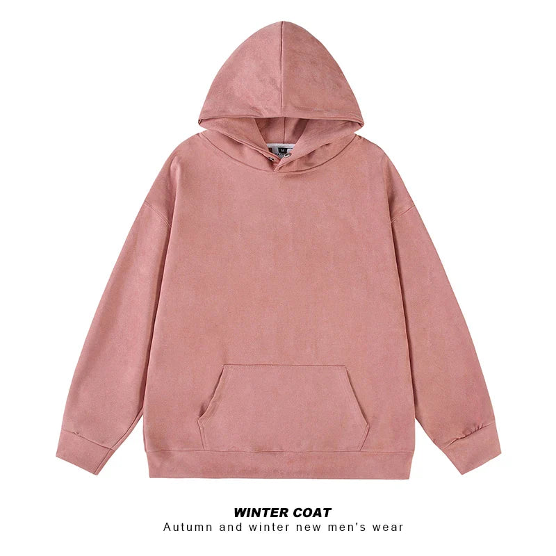 saferido Fall Men Sweatshirts Japanese Streetwear Vintage Trend Unisex Couple Loose Harajuku Casual Fleece Hoodies Coat