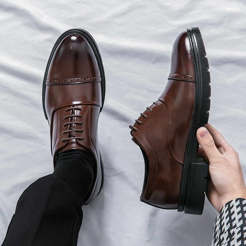 saferido Men Dress Shoes Formal Oxfords Classic Business Office Wedding Shoes Wear Elegant Casual Leather Men Shoes