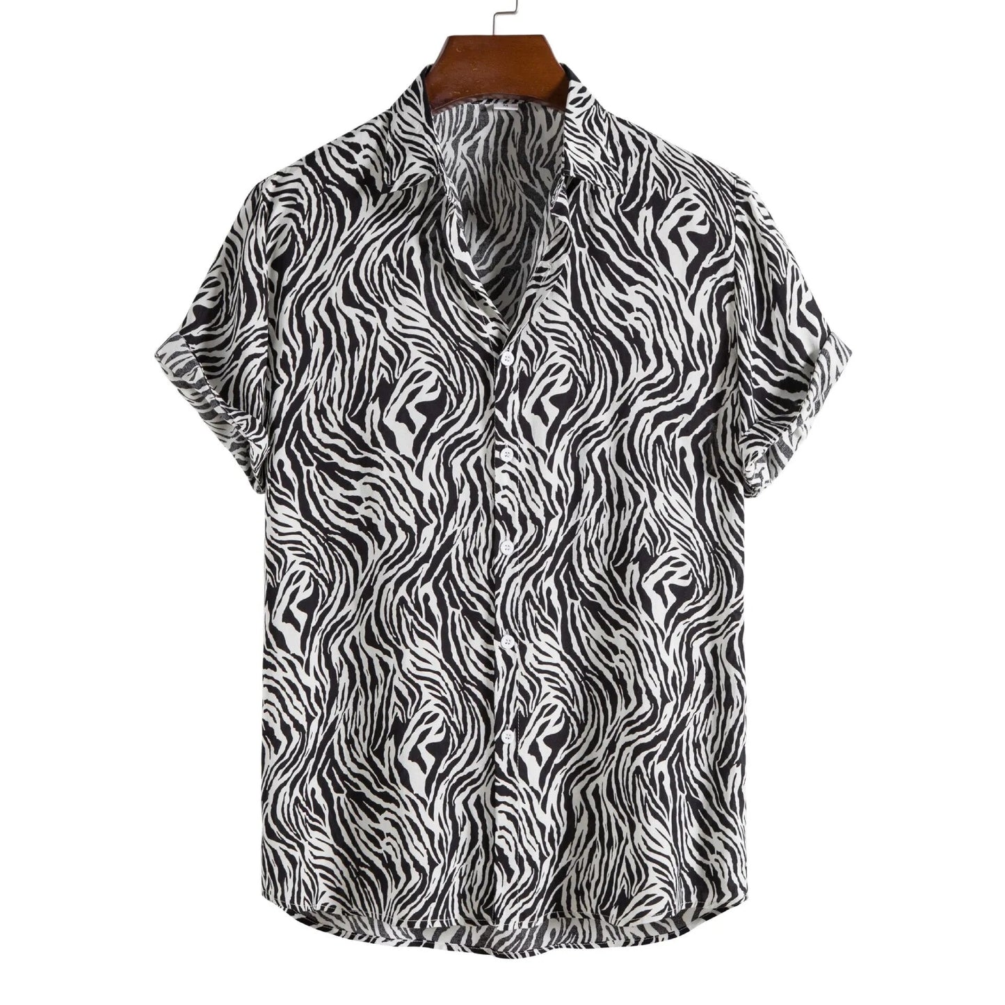 Mens Vintage Button Up Linen Shirts Slim Fit Short Sleeve Hawaiian Floral Shirt Men Casual Harajuku Streetwear Camisas Homme XXL
