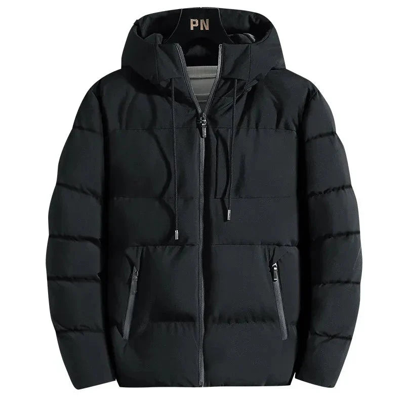 Fashion Parkas Male Thick Winter Overcoat Men's Casual Jacket Hat Warm Long Windbreaker Classic Windproof Business Hombre