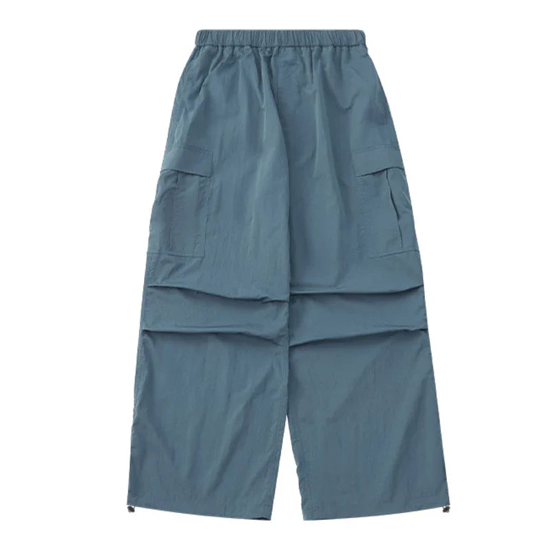 saferido Baggy Cargo Pants Men Green Parachute Wide Leg Trousers Male Black Oversize Loose Casual Streetwear Hip Hop Waterproof