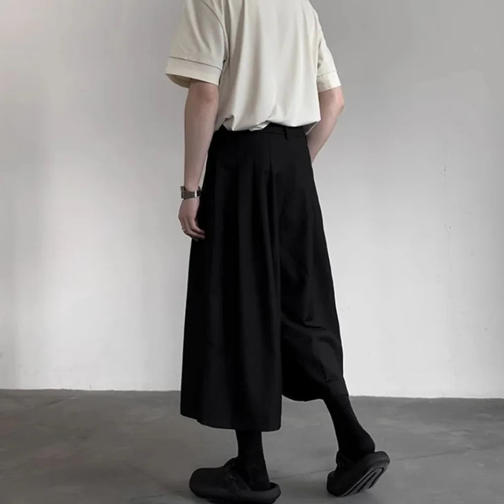 saferido Gothic Dark Casual Culottes Spring Japanese Harajuku Streetwear Elegant Daily Business Office Fashion Wide Leg Pants Unisex 2024