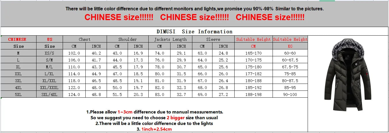 Winter Men's Long Jacket Fashion Men Fur Collar Thermal Parkas Classic Coats Casual Warm Windbreaker Padded Men Clothing