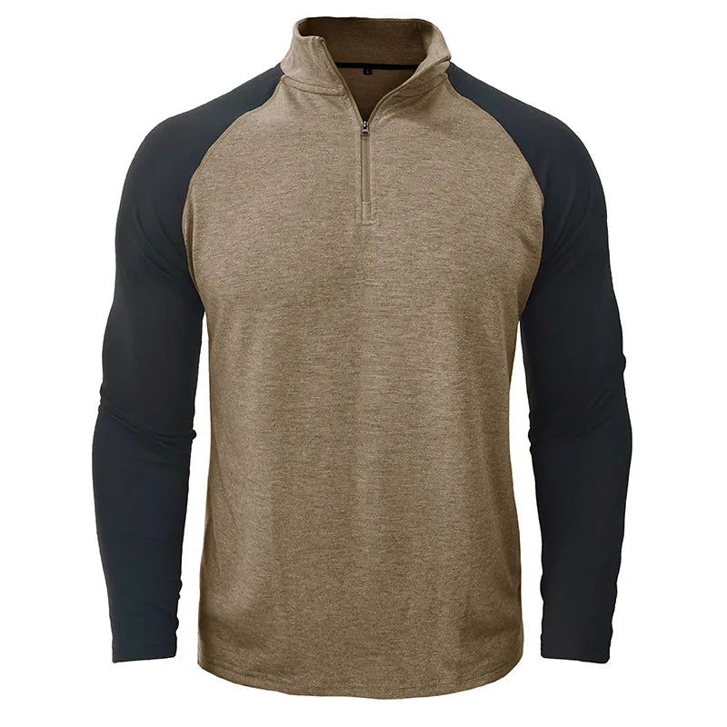 saferido Men Sweatshirts Spring Men's Hoodies Pullover Half Zipper Male Sports Hoody Outdoor Autumn Solid Color Turtleneck Sweaters