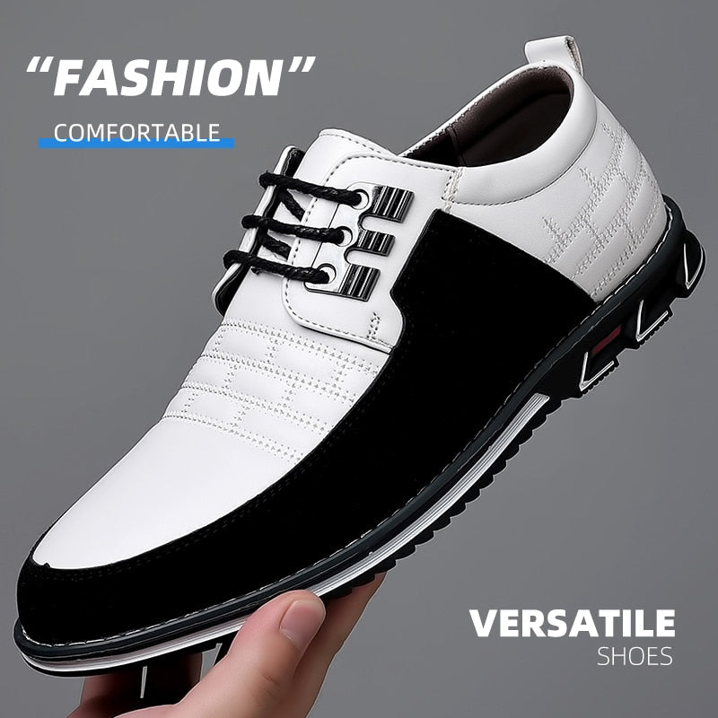 saferido Trending Leather Shoes for Men Business Casual Dress Shoe Lace Up Formal Party Men Shoes Comfortalbe All-match Wedding Oxfords