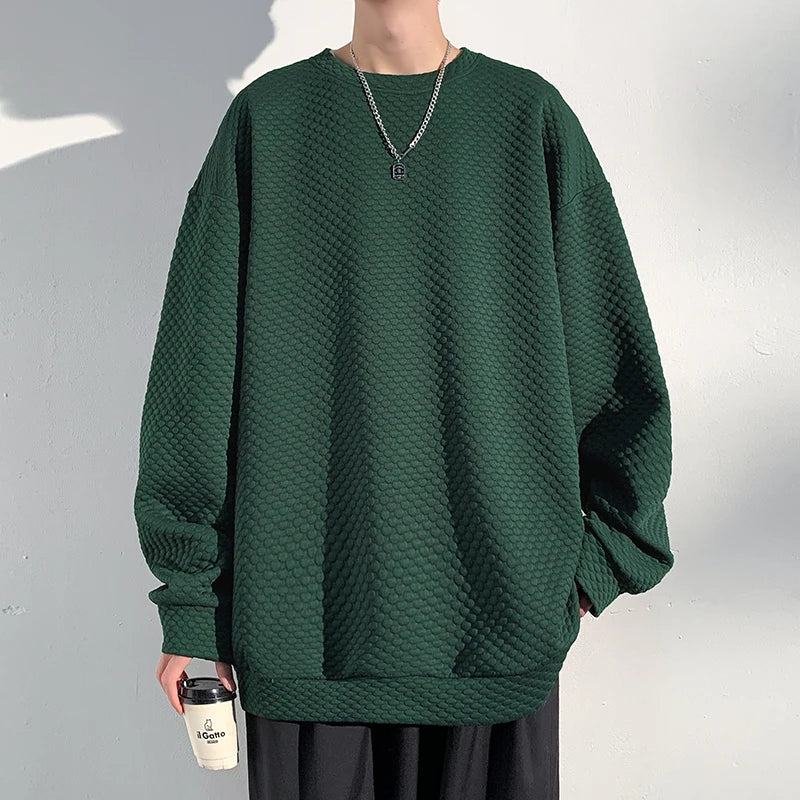 saferido Autumn New Hoodies Dot O-neck Sweatshirt Mens Streetwear Casual Fashion Mens Oversized Korean Harajuku Pullover 5XL-M