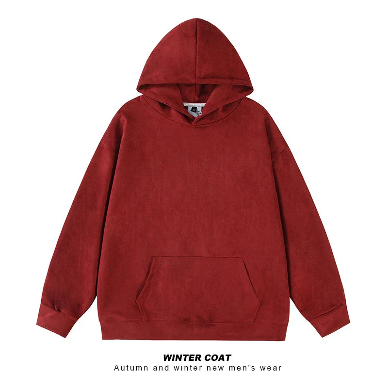 saferido Fall Men Sweatshirts Japanese Streetwear Vintage Trend Unisex Couple Loose Harajuku Casual Fleece Hoodies Coat
