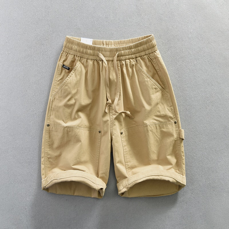 Summer Cotton Shorts Men Oversize 4XL Breathable Vintage Drawstring Casual Comfortable Shorts