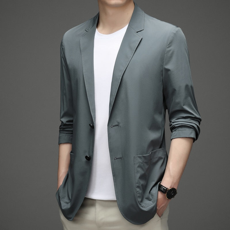Summer Sun Protection Suit Men's Ice Silk Lightweight Spring and Autumn Small Suit Large Size Single Western Coat