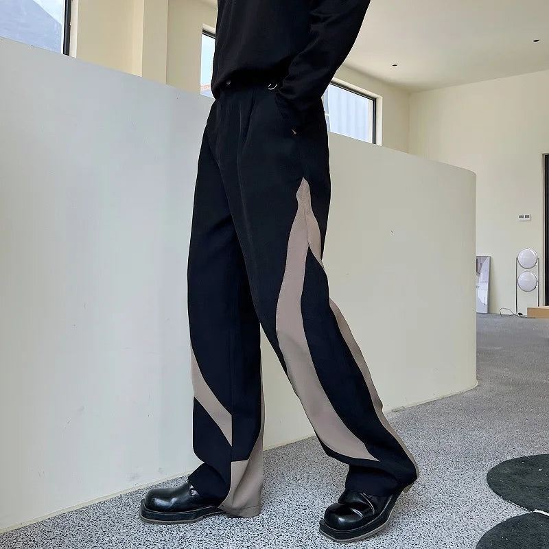 saferido Straight Pants Personalized Contract Color Men's Clothing Trousers Casual 2024 New Spring Summer Fashion
