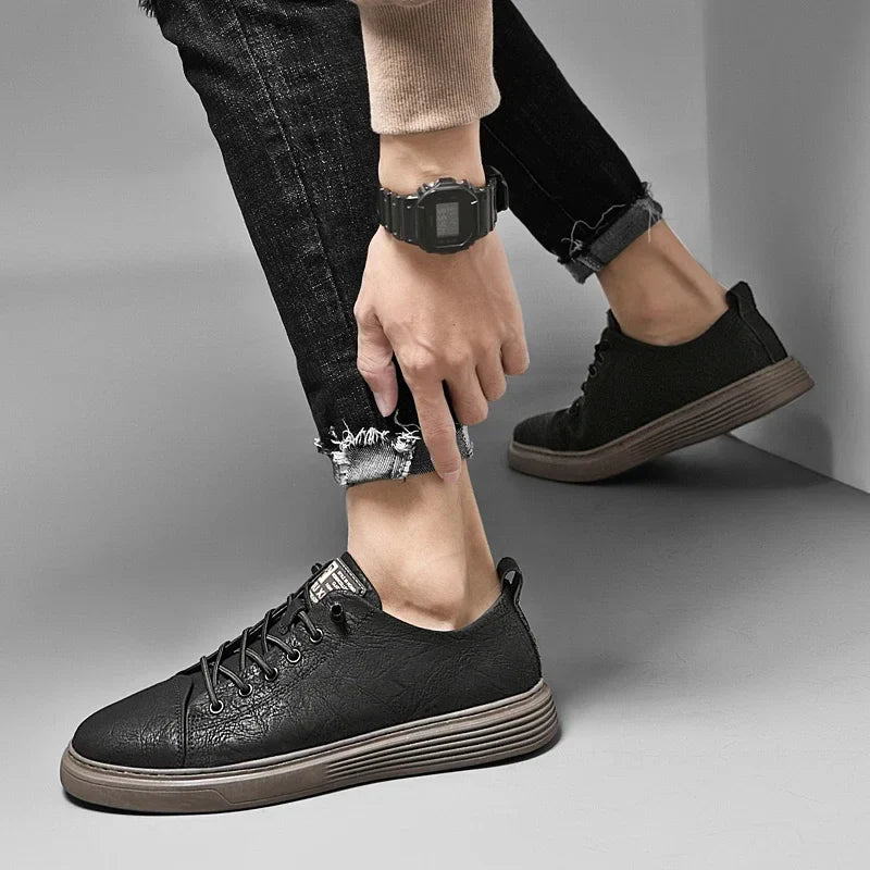 Italian Genuine Leather Casual Shoes Men's Lace Up Oxford Shoes Outdoor Jogging Shoes Office Men's Dress Shoes Large Size 36-47