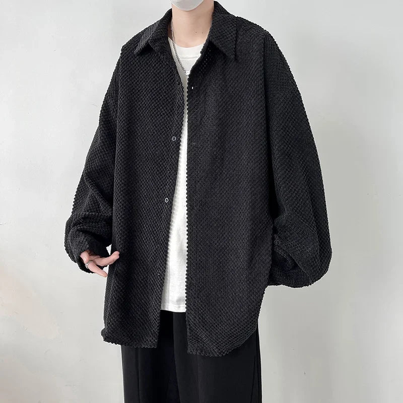 saferido Autumn Long Sleeved Shirt Men Oversized Fashion Casual Shirt Men Streetwear Loose Checkered Shirt Mens Vintage Shirts M-3XL