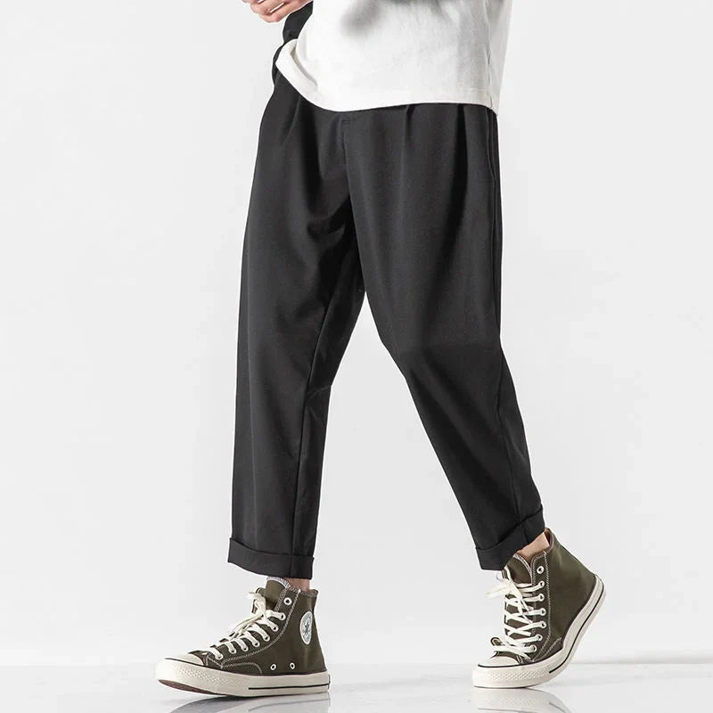 saferido Loose Trend Casual Pants Men's Loose Wide Leg Baggy Pants Fashion Spring And Summer Solid Color All-match Sports Overalls