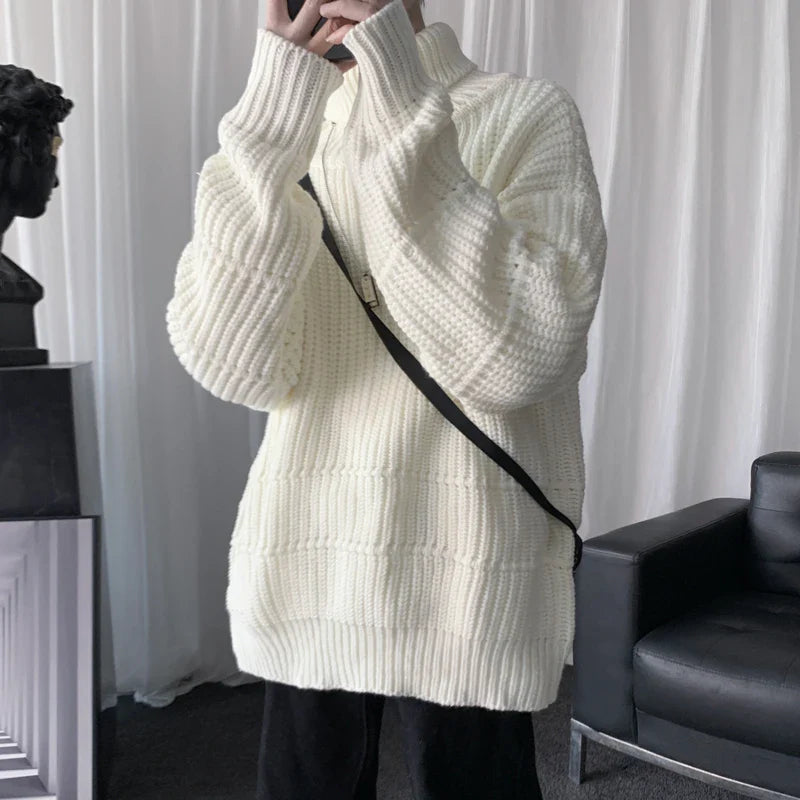 saferido Autumn Winter Mens Casual Turtleneck Pullover Men's Long Sleeve Rollneck Sweater Korean Style Fashion Warm Knitted Sweater