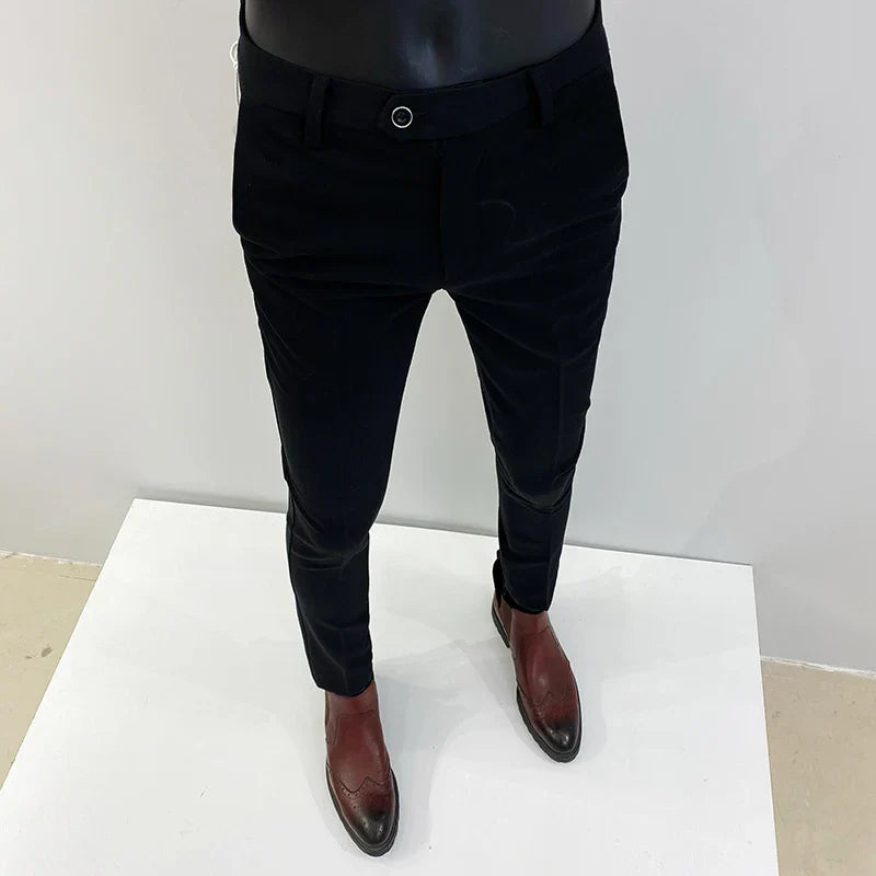 saferido Spring/Summer New Suit Pant Mens Korean Slim Business Formal Pants Black Beige Men Office Work Men Trousers