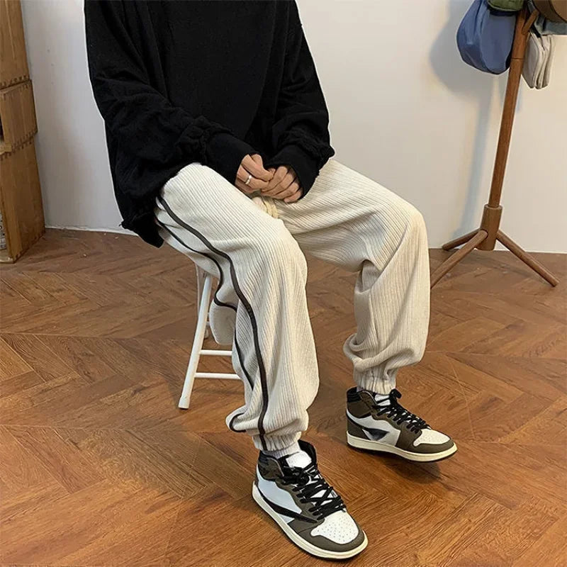saferido Male Sweat Pants Athletic Track Sport Sweatpants for Men Cotton Trousers Plain Jogger Young La New Items in Casual Korean Style