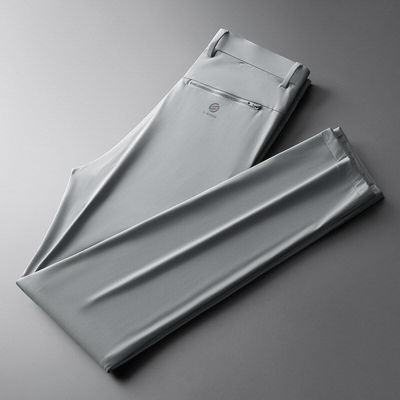 Brand Smart Casual Pants Men Summer Thin Soft Breathable Trousers Male Anti Wrinkle Straight Solid Color Men Pants