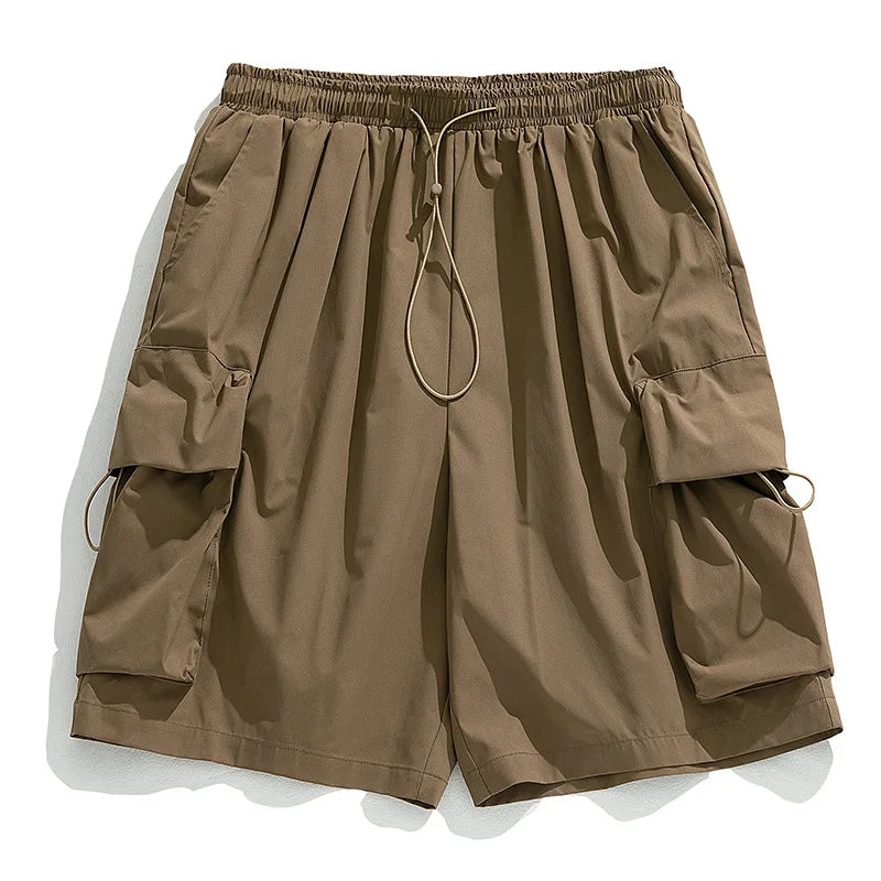 saferido Khaki Cargo Shorts Men Techwear Korean Casual Pants Male Jorts for Men Summer Loose Japanese Streetwear Hip Hop Pocket