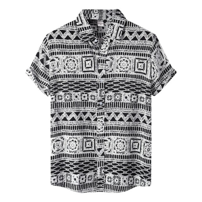New Hawaiian Men's Casual Beach Style Short Sleeve Breathable Fashion Polo Collar Men's Shirt 3D Printing Oversize Customizable