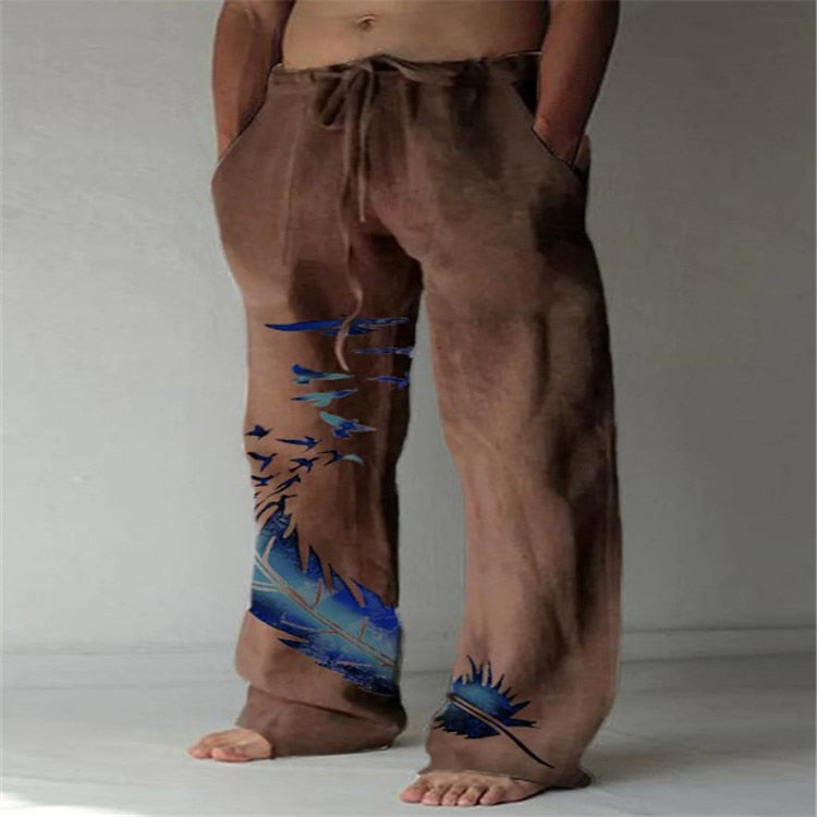 New Men's Sports Pants Casual Baggy Sweatpants Trousers Beach Holiday Yoga Jogging Pant Plus Size Fitness Pants Man Streetwear