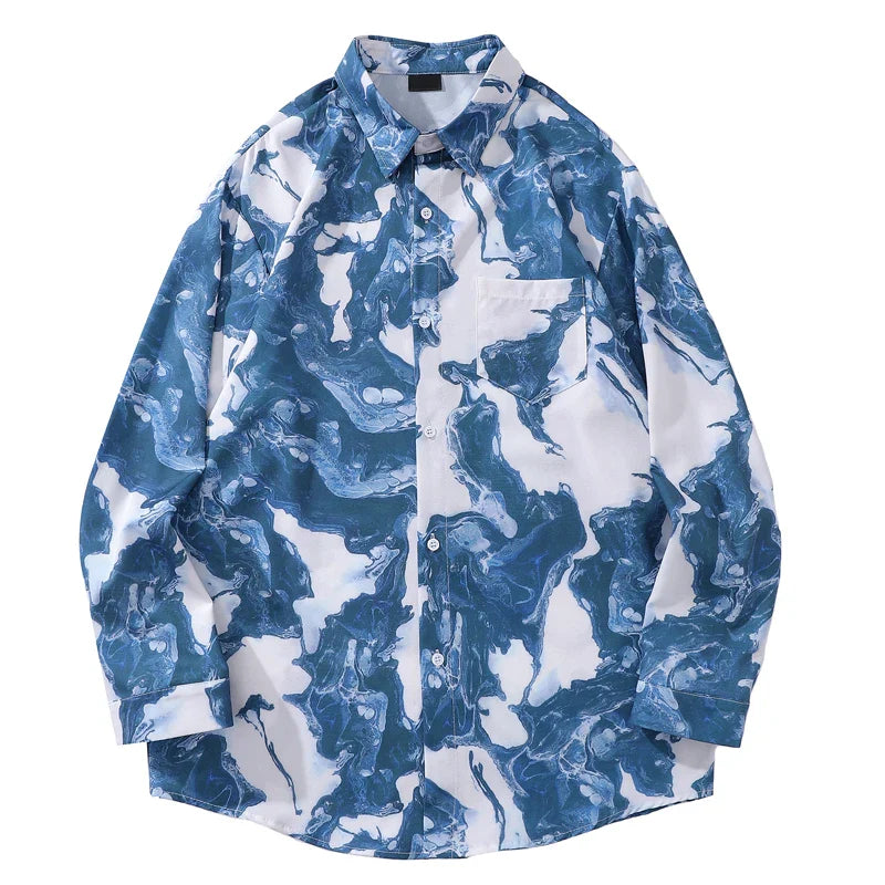 Men's Shirts Oversized Street Style Harajuku Streetwear Long Sleeve Women's Blouse Hip Hop Korean Autumn Clothes