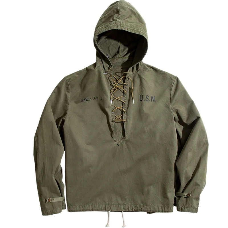 saferido American Vintage Deck Suit Short Windbreaker Bad Weather Coat Sweater Hoodie Men's