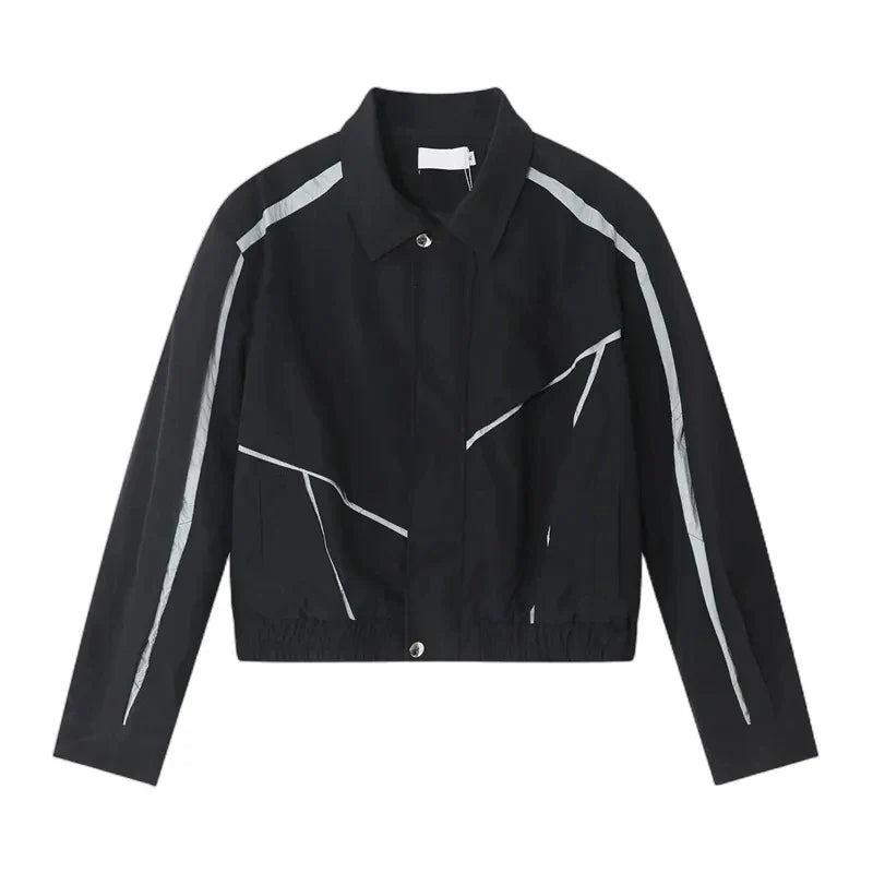 American Retro Baseball Jacket Men Women Knife Cut Design High Street Bomber Varsity Jackets Unisex Sports Zipper Outwear Autumn