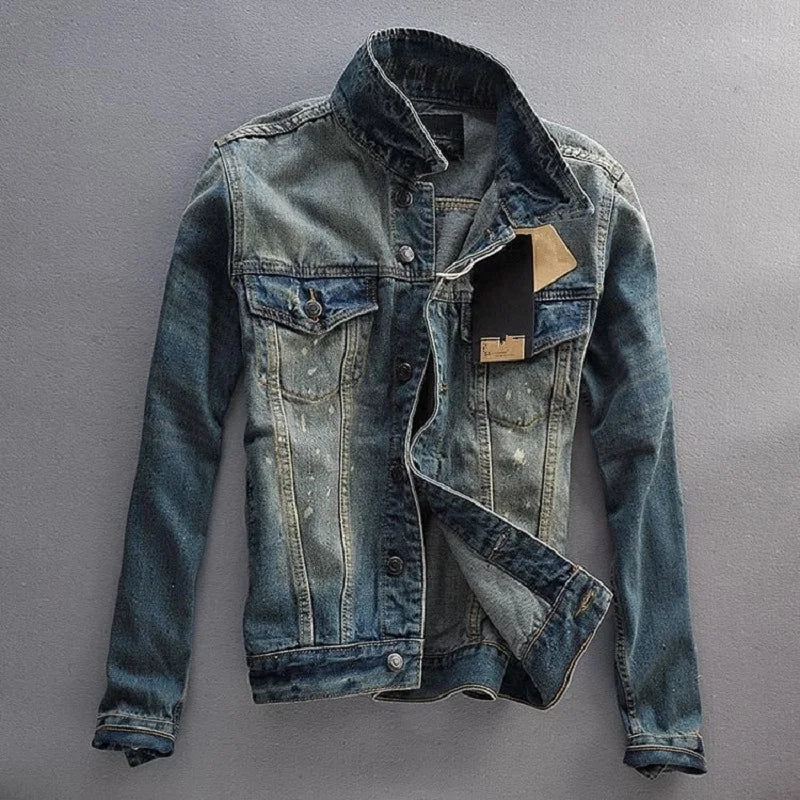 Autumn New Men Denim Jackets Classic Turn Coats S-3Xl Oversize Bf Hip-Pop Streetwear Single Breasted Male Outwear Jeans Vintage