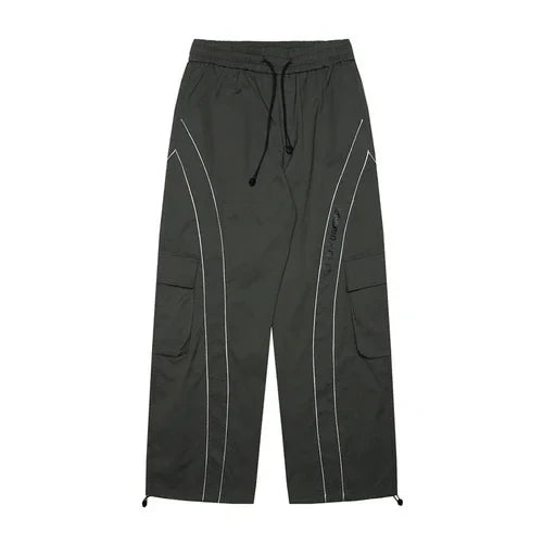 saferido Baggy Wide Leg Cargo Pants Men Oversize gray Cargo Trousers Male Loose Casual Sweatpants Streetwear Hip Hop