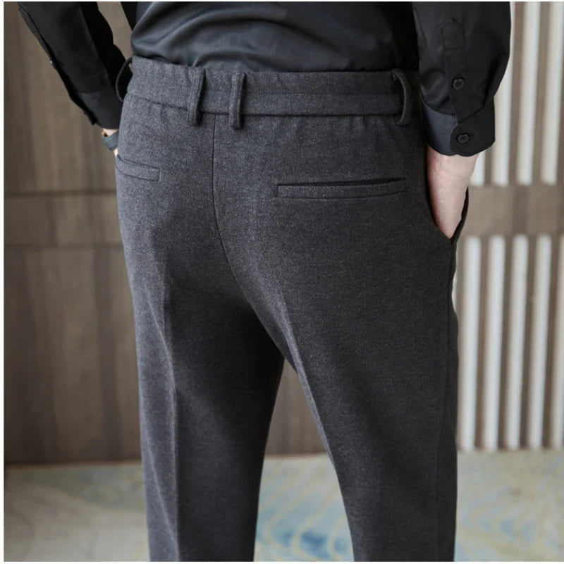 saferido Men's Business Pants British Style Slim Fit Classic Formal Dress Pants for Men Wedding Party Trousers 29-38