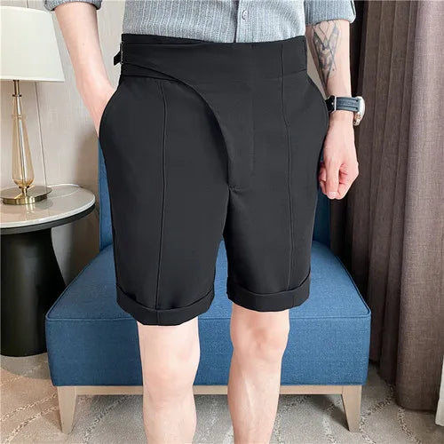 saferido Men Summer Shorts Korean Fashion Business Shorts Casual Chino Shorts Office Trousers Cool Breathable Summer Clothing S-3XL